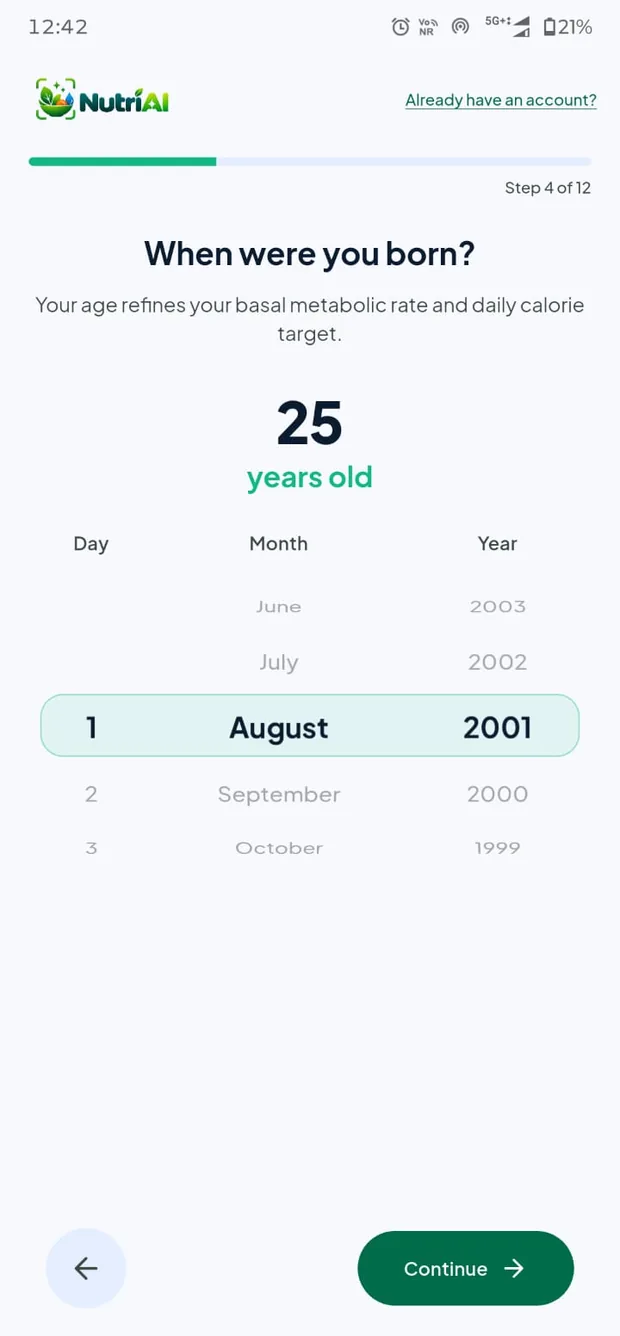 Date of birth picker